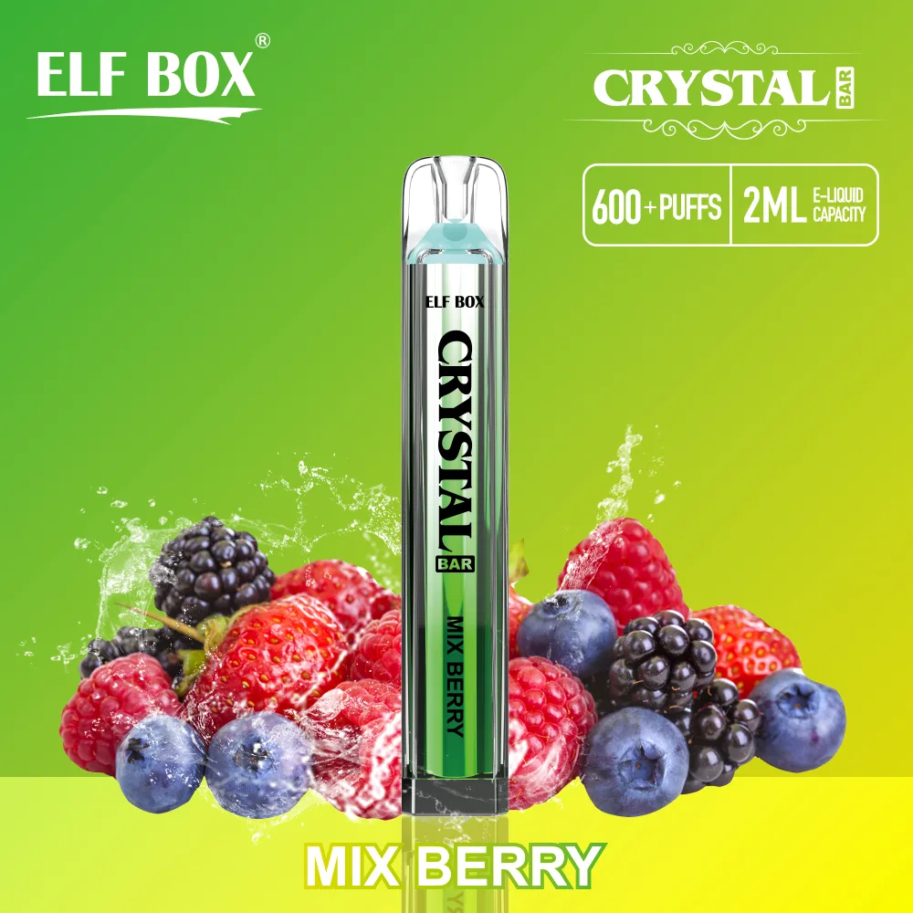 elf box crtstal bar 600 puffs disposable vape
