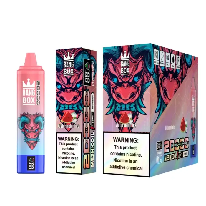 Bang box 20000 20k puff a bassa nicotina aria ricaricabile regolabile vape con schermo