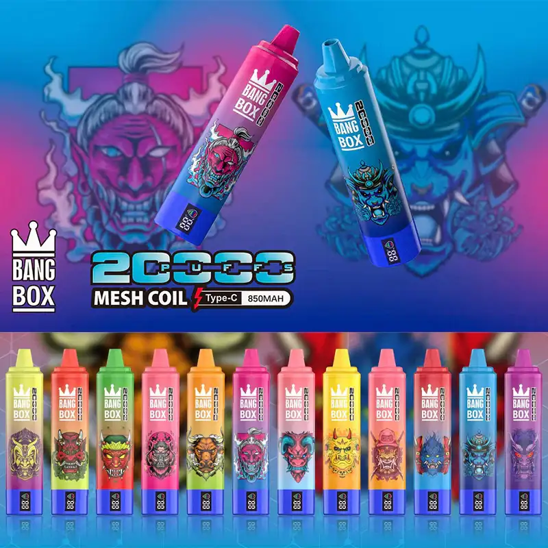 Bang Box 20000 20k Puffs niedrigen Nikotin Luft einstellbar wiederaufladbare vape mit Bildschirm