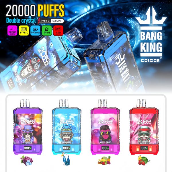 Bang king 20000 puff a bassa nicotina vapes usa e getta