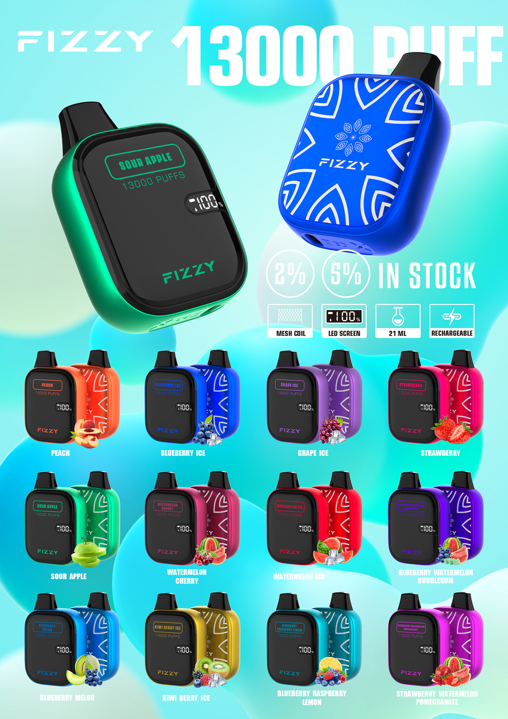 fizzy boom 13000 puffs wegwerfbare vape stock in eu