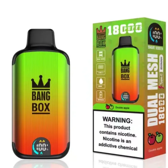 bang box 18000 18k puffs smart rechargeable disposable vape with screen with normal and boost mode