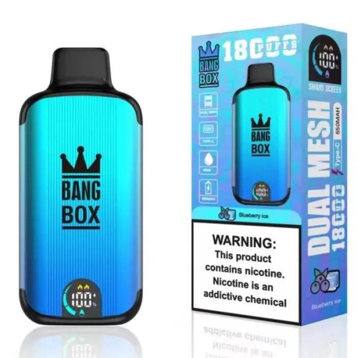 bang box 18000 18k puffs smart rechargeable disposable vape with screen with normal and boost mode