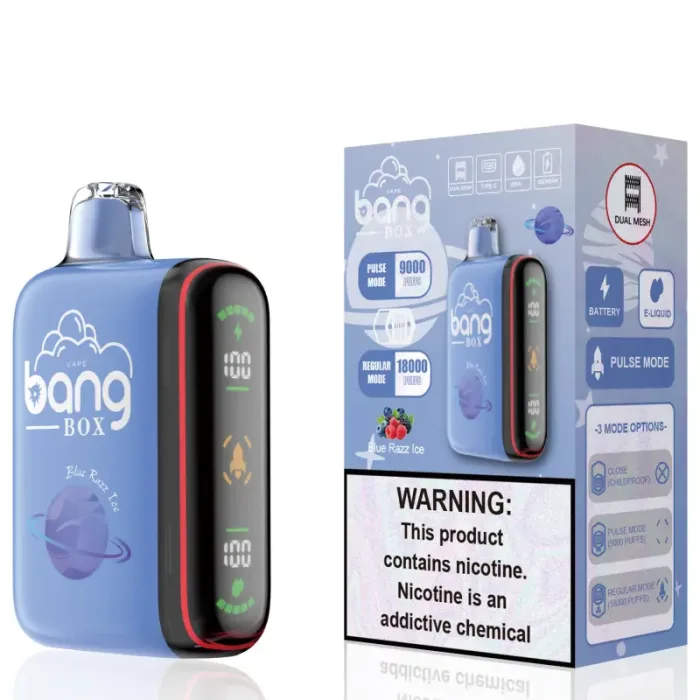 bang box 18000 18k puffs smart vape dual modes rechargeable jetable avec écran