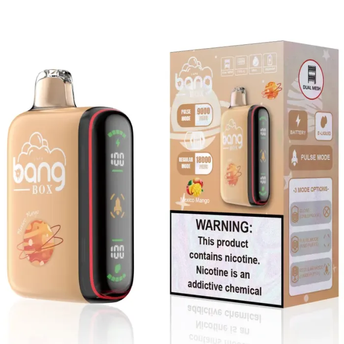 bang box 18000 18k puffs smart vape dual modes rechargeable disposable vape with screen