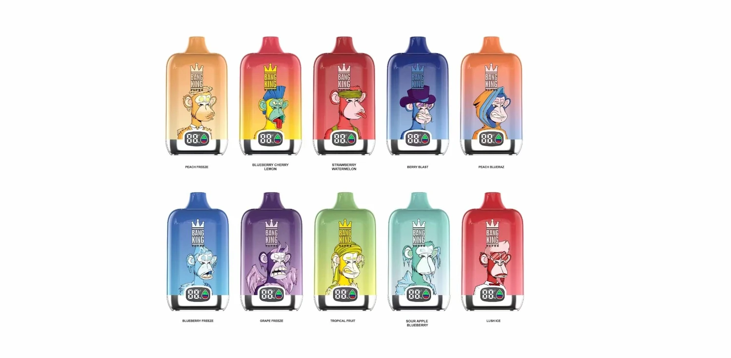 12 Premium Flavor Options for Bang King 15000 Vape Kit (Tropical Fruit, Blue Razz, Blue Freeze)