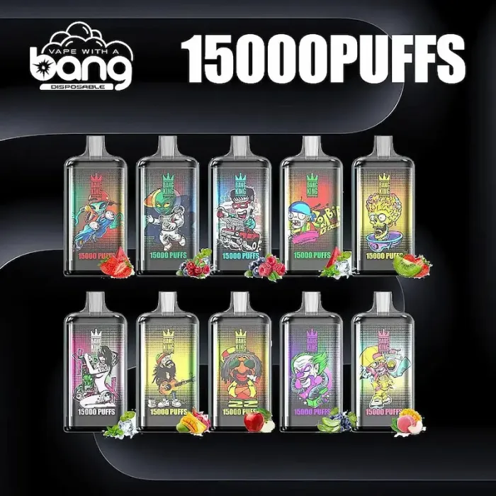 Bang King 15000 Vape desechable - Elegante cigarrillo electrónico recargable con carga Type-C y 15.000 caladas