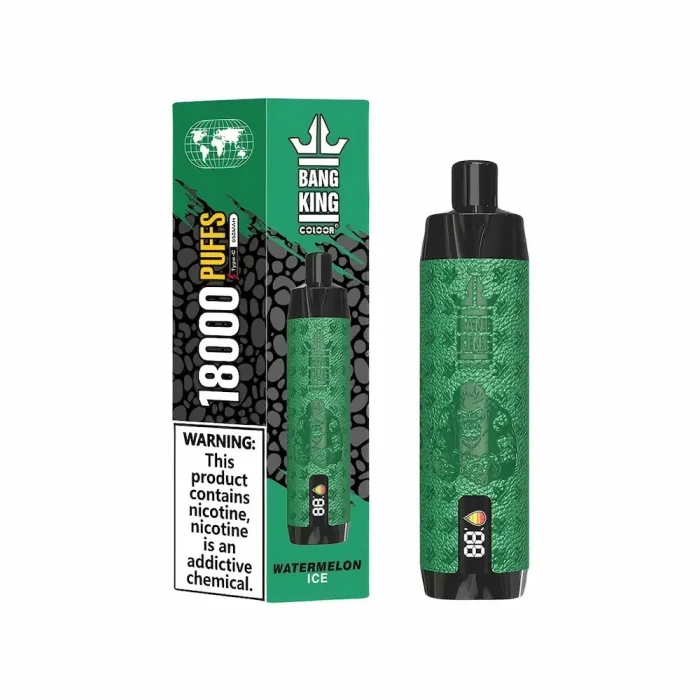 Bang King 18000 Einweg Vape produziert massive Wolken mit einstellbarer Luftstrom-Watermelon Ice