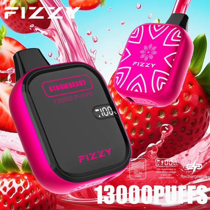 FIZZY Boom 13000 Flavor Series : Fraise Meilleures saveurs de fruits Vape jetable