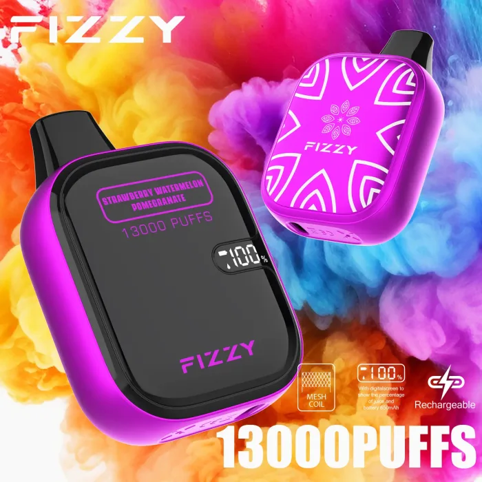 FIZZY Boom 13000 Flavor Series: Strawberry Watermelon Pomegranate Best Fruit Flavors Disposable Vape