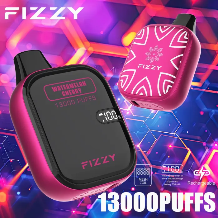 FIZZY Boom 13000 Flavor Series: Watermelon Cherry Best Fruit Flavors Disposable Vape