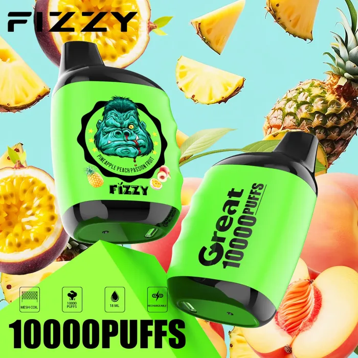 Fizzy Great 10000 Serie de Sabores: Piña Melocotón Fruta de la Pasión Los mejores sabores para ex fumadores