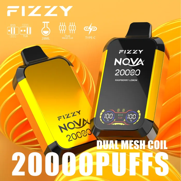 FIZZY Nova 20000 saveurs de vape classées par mode de recommandation : framboise citron pour le mode Turbo vs Desserts pour le mode Eco