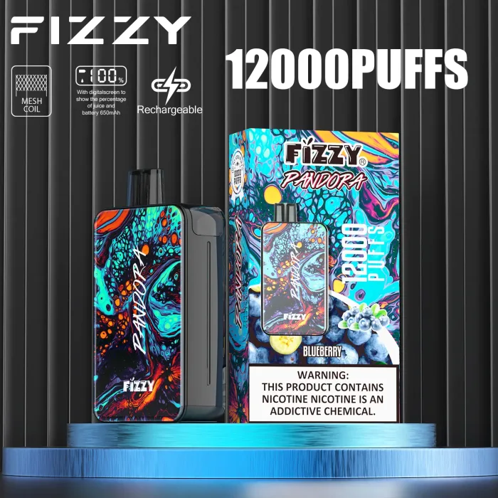 Fizzy Pandora 12000 Nicotine Salt Cigarette électronique 12 Popular Flavors-blueberry