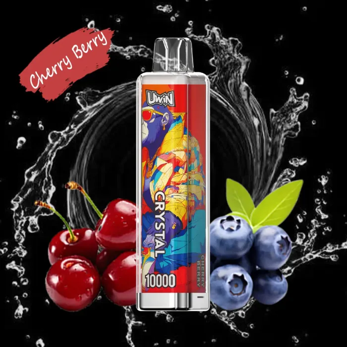 18mL E-Liquid Tank & Leak-Proof-Design in Uwin Crystal 10000 Einweg-Vape-Kirsche Berry