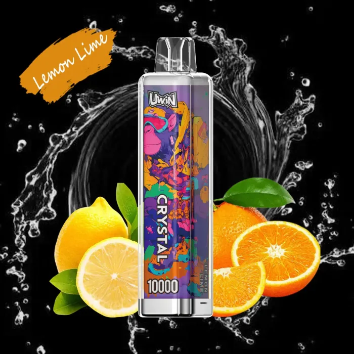 Réservoir d'e-liquide de 18mL et design anti-fuite dans le vaporisateur jetable Uwin Crystal 10000 - citron vert