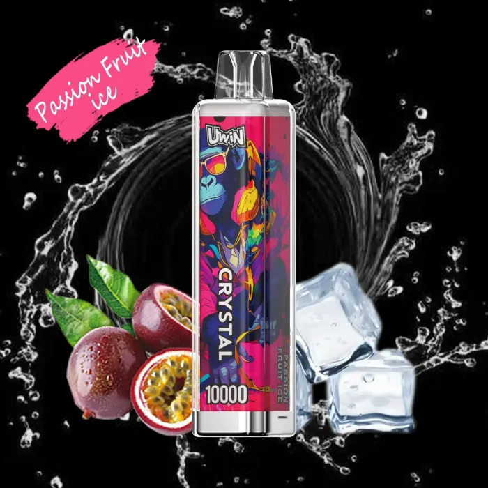 Serbatoio di liquido elettronico da 18 ml e design a prova di perdite in Uwin Crystal 10000 usa e getta Vape-Passion Fruit Ice