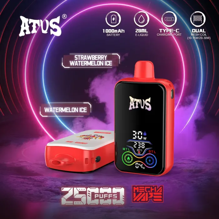 ATVS 25000 25K Puffs Rechargeable Disposable Vape - Watermelon Ice