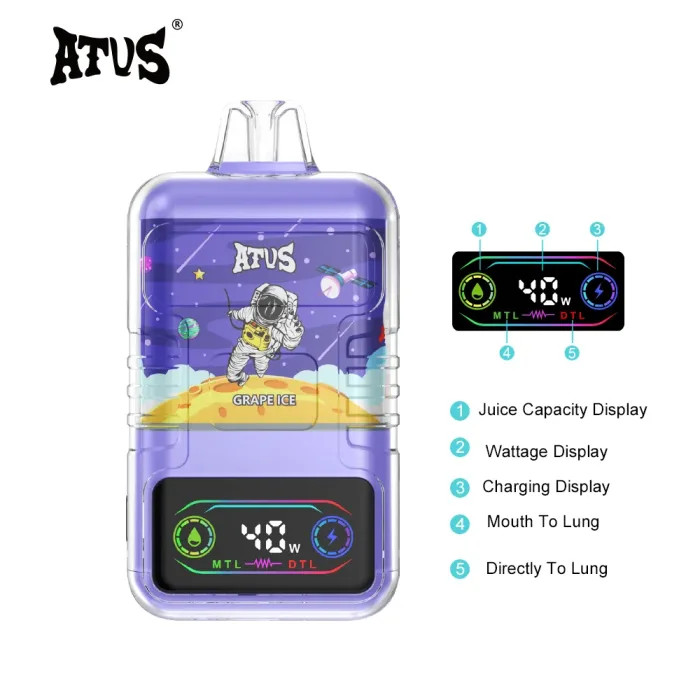 ATVS 30000 30K Puffs Rechargeable Disposable Vape - Grape Ice