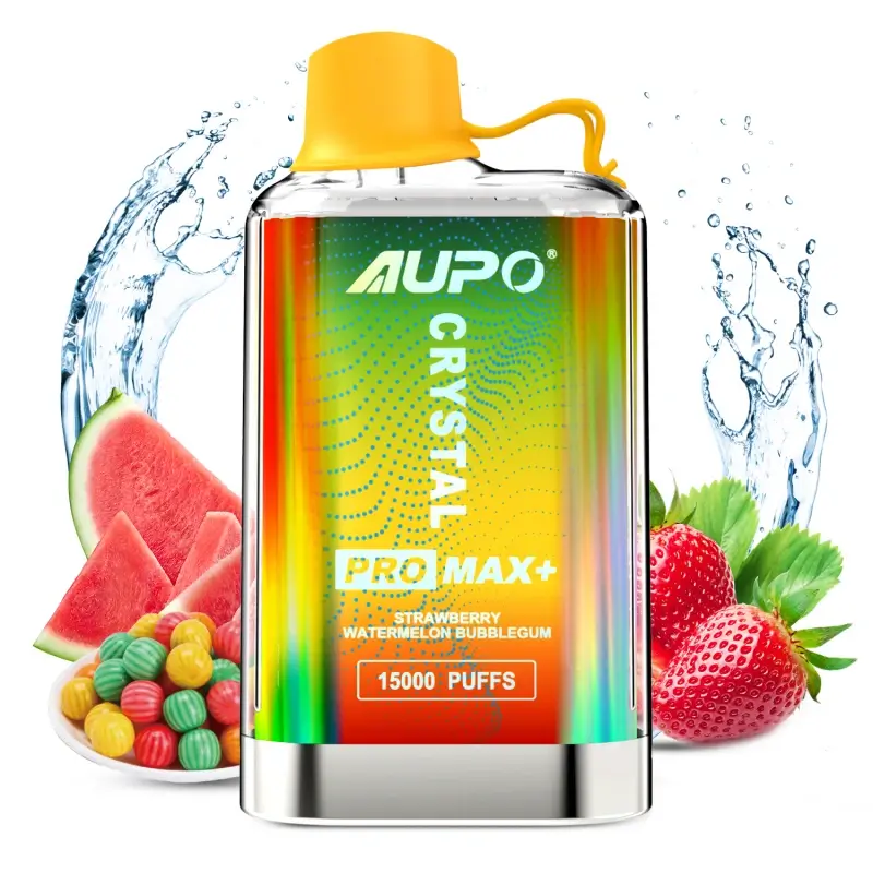 AUPO Crystal Pro Max 15000 15K Puffs Wiederaufladbare Einweg Vape - Wassermelone Kirsche.