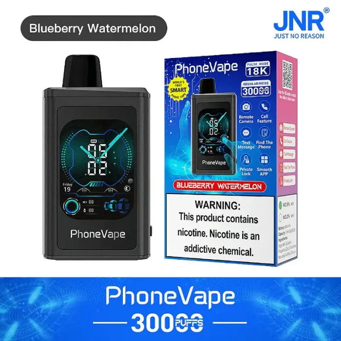 JNR Phone Vape 30000 30K Puffs Telefoon Vape, un telefoon inteligente vape y telefoon inteligente vape con una pantalla táctil, capaz de hacer llamadas.