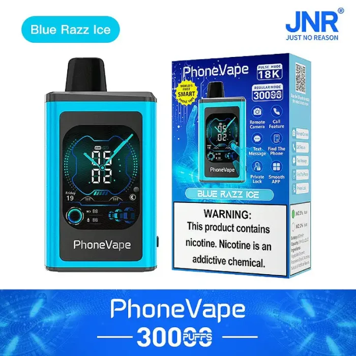 JNR Phone Vape 30000 30K Puffs Telefoon Vape, eine intelligente telefoon vape und intelligente vape telefoon mit einem Touchscreen-Display, in der Lage, Anrufe zu tätigen.